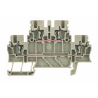 WEIDMULLER - Morsetto componibile a più piani, Molla autobloccante, Beige scuro, 1.5 mm², 500 V, Numero di collegamenti: 4, Numero di piani: 2, TS 35, V-0