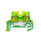WEIDMULLER - Morsetto PE, Molla autobloccante, Verde/giallo, 2.5 mm², 800 V, Numero di collegamenti: 2, Numero di piani: 1, TS 35, V-0, Wemid