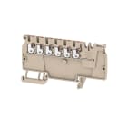 WEIDMULLER - Morsetto ripartitore di potenziale, PUSH IN, Beige scuro, 1.5 mm², 17.5 A, 500 V, Numero di collegamenti: 6, Numero di piani: 1
