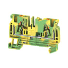 WEIDMULLER - Morsetto PE, PUSH IN, Verde/giallo, 4 mm², 800 V, Numero di collegamenti: 2, Numero di piani: 1, TS 35, V-0, Wemid