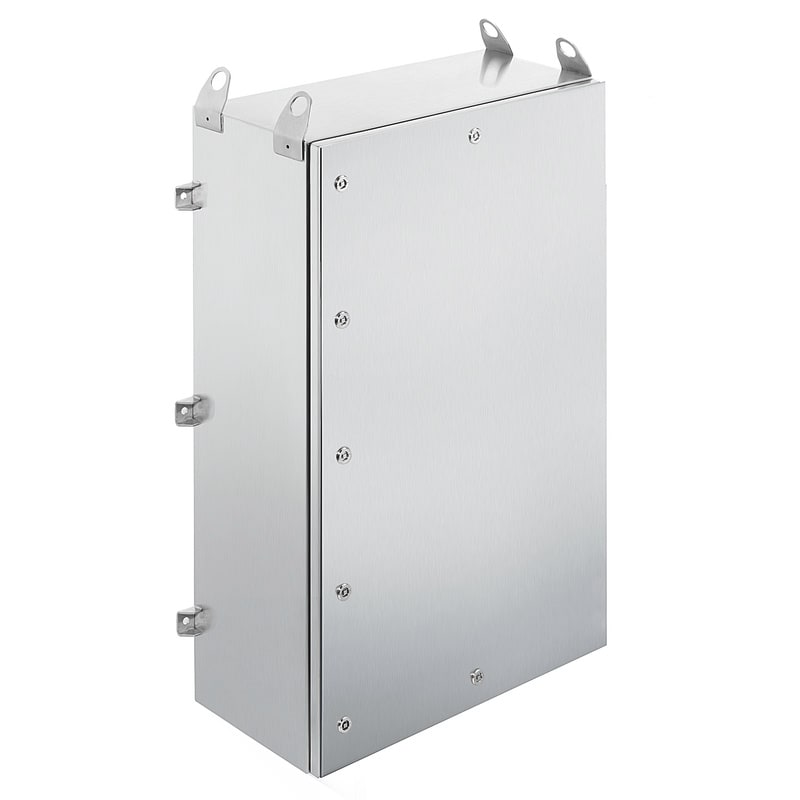 WEIDMULLER - Custodia in metallo Ex, 800 x 1250 x 400 mm, spazzolato, Piastra a flangia: Sì, sotto, Chiusura a un quarto di giro con inserto quadrato