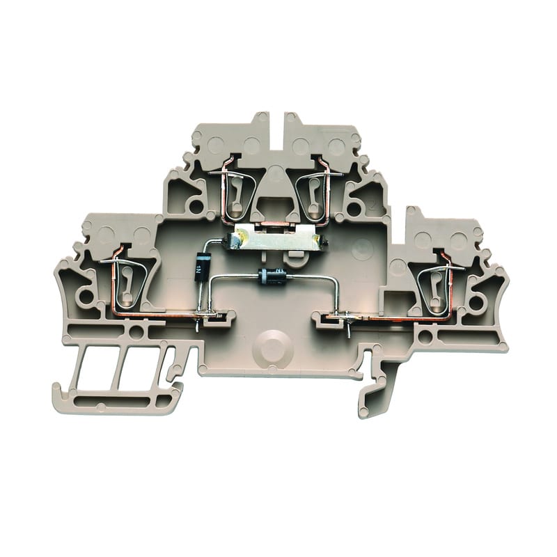 WEIDMULLER - Morsettiera portacomponenti, Molla autobloccante, beige, 2.5 mm², 500 V, 500 V, Numero di collegamenti: 4, Numero di piani: 2, TS 35