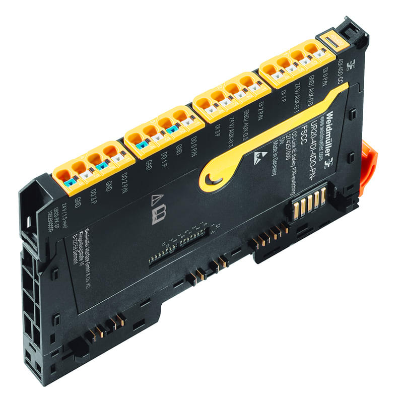 WEIDMULLER - Modulo di ingresso/uscita di sicurezza (I/O), Modulo di ingresso e di uscita sicuro, PUSH IN, 24 V DC +20 %/ -15 %, tramite il bus di sistema, -20 °C.