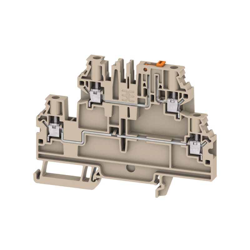 WEIDMULLER - Morsetto sezionatore di prova, Collegamento a vite, Beige scuro, 4 mm², 28 A, 500 V, Numero di collegamenti: 4, Numero di piani: 2
