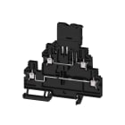 WEIDMULLER - Morsetto componibile portafusibile, Collegamento a vite, nero, 4 mm², 6.3 A, 500 V, Numero di collegamenti: 4, Numero di piani: 2, TS 35