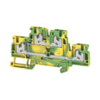 WEIDMULLER - Morsetto PE multistrato, SNAP IN, Verde/giallo, 2.5 mm², 800 V, Numero di collegamenti: 4, Numero di piani: 2, TS 35, V-0, Wemid