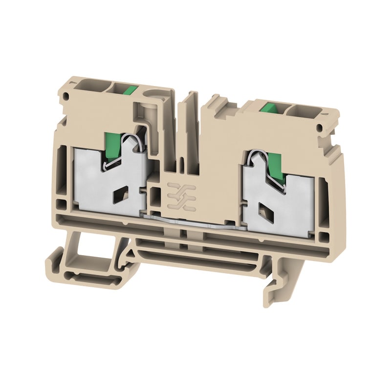 WEIDMULLER - Morsettiera passante, SNAP IN, Beige scuro, 6 mm², 41 A, 1000 V, Numero di collegamenti: 2