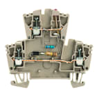 WEIDMULLER - Morsettiera portacomponenti, Collegamento a vite, Beige scuro, 2.5 mm², 230 V, 230 V, Numero di collegamenti: 3, Numero di piani: 2, TS 35